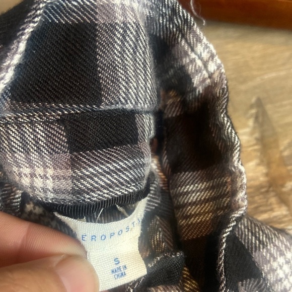 Aeropostale Black Checked Flannel Shirt​ - Picture 8 of 8
